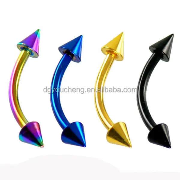 Titanium Anodised 14G Male Eyebrow Piercing Rings