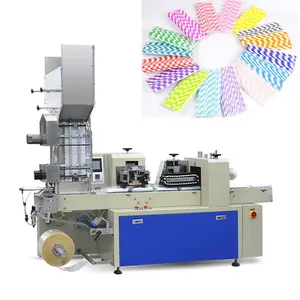 Automatic high speed Pillow Type paper drinking straw packing wrapping machine with auto counter