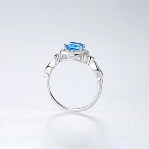 <span class=keywords><strong>Anello</strong></span> CZCITY in Argento Sterling 925 con Gemma Sintetica Quadrata Blu Brillante per Donne, <span class=keywords><strong>Anello</strong></span> di Lusso per Fidanzamento e Matrimonio - Product Image 5