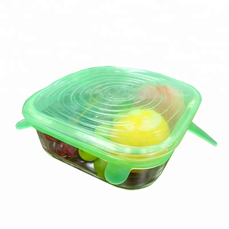 New design square silicone lid flexible silicone stretch fresh cover for fruit bowl