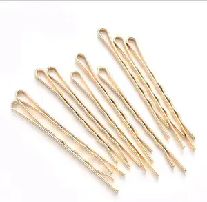 H36-153 10 PC Satu Set Sederhana Metal Berbentuk Emas dan Perak Bobby Pin Polos Klip Rambut