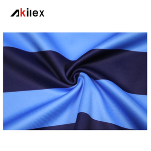 Vente en gros de polos de <span class=keywords><strong>rugby</strong></span> à rayures vierges classiques bleu marine à sublimation manches courtes - Product Image 5