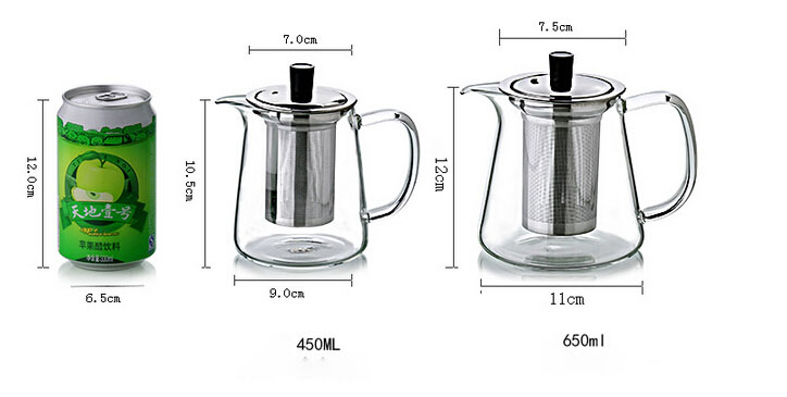 heat resistant tea pot glass/glass infusion tea pots