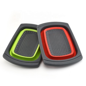 Égouttoir pliable sur évier avec poignées extensibles, panier égouttoir <span class=keywords><strong>rétractable</strong></span> pour cuisine - Product Image 6