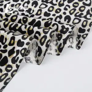 Velluto snow leopard print poliestere e spandex tessuto per pantaloni delle signore