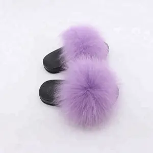 Điên Bán Thời Trang Handmade Chính Hãng Fox Fur Mềm Dép Mùa Hè Cho Kid