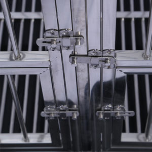 PAMPELLYA <span class=keywords><strong>Chenil</strong></span> solide en acier inoxydable pour chiens et chats Plusieurs tailles avec motif solide Plateau en plastique Palette Mesh Matériel Deux portes - Product Image 6