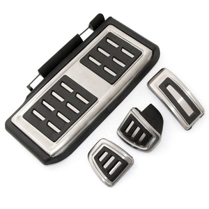 Cubierta de Reposapiés para Pedales de Coche, Acabado Cromado en Aleación de Aluminio, Fácil Instalación, para Volkswagen VW Golf 7 MK7 GTI <span class=keywords><strong>Skoda</strong></span> <span class=keywords><strong>Octavia</strong></span> A7 - Product Image 1