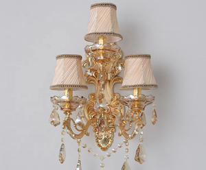 JYLIGHTING lampu dinding kristal, lampu dinding Modern mewah LED kaca 220V untuk rumah Hotel kamar tidur ruang tamu gaya Eropa dengan naungan kain - Product Image 4