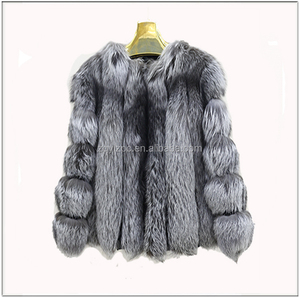 Manteau en fourrure de fourrure en argent véritable / Veste en fourreau en argent naturel de style russe - Product Image 5