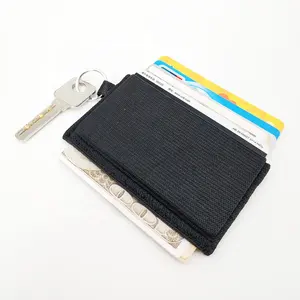 BQYP Men's Slim Minimalist Wallet Everyday Carry Card Holder- Keys, Cash, Coin thread wallet
