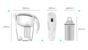 2019 portátil filtro de agua alcalina jarra elimina el <span class=keywords><strong>cloro</strong></span> metales y los sedimentos ionizador de agua alcalina jarra de plástico - Product Image 2