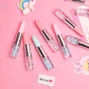 韩国新款个性唇膏流沙中性笔女士女孩促销礼品笔可爱流沙中性笔