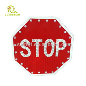 1000 m alta distancia visible LED de aluminio reflectante tráfico solar señal de <span class=keywords><strong>stop</strong></span> - Product Image 6