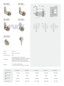 MK104BS Zinc Alloy High Security Small Tool Box Drawer Lock Mailbox Key Cam Lock