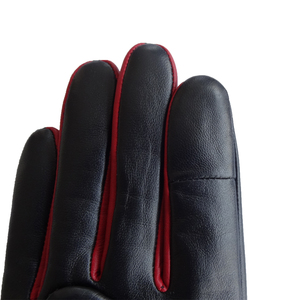 Gants en cuir de mouton véritable pour femme 5 boutons d'écran tactile Nouveau design Gants de conduite Cyclisme Usage quotidien Doublure en laine - Product Image 6