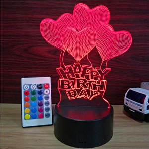 Lampada da <span class=keywords><strong>Notte</strong></span> LED 3D a Forma di <span class=keywords><strong>Cuore</strong></span> con Telecomando, Luce da Tavolo Touch per San Valentino - Product Image 2