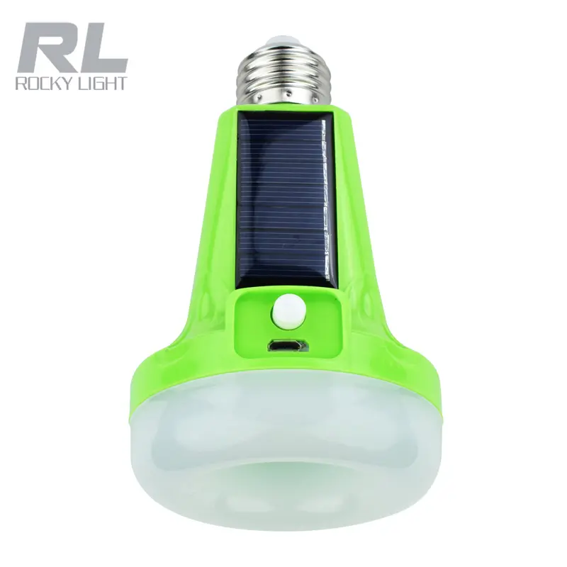 Rechargeable 18650 battery emergency Solar led torch light bulb
