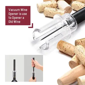 Fabricante eléctrica botella de vino abridor con de aire de plástico de presión abridor Set vacío tapones de aluminio CORTADOR Y vino vertedor