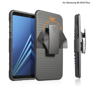 Custodia Ibrida Antiurto Rinforzata con Clip e Fondina per Samsung <span class=keywords><strong>Galaxy</strong></span> A7 <span class=keywords><strong>A8</strong></span> Plus 2018 - Product Image 3