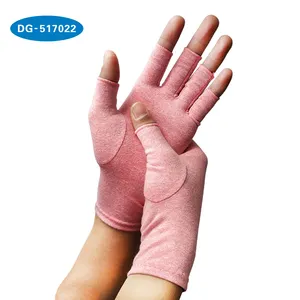 ピンク圧縮手袋 Suppliers-ピンク綿ライクラ圧縮グローブため癒す治療関節炎の痛み