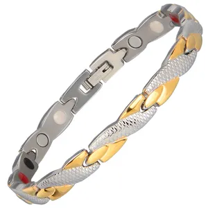 Gold Plating Negatieve Ion Balance Bio Magnetische Armband Chain Snake Rvs Armband