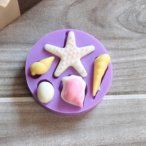 Hot Shell Shell Silicona moldes, pastel de pasta de azúcar que decoran las herramientas, Silicona Five Star Cake Mold - Product Image 1