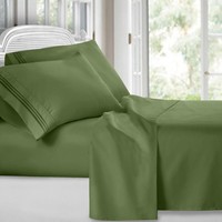 1800 TC Ägyptische Qualität Mikrofaser 4-teiliges Bettwäsche-Set, King-Size, Grau, Bettlaken