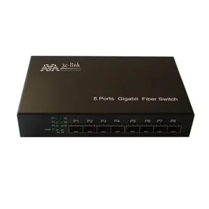 8 espaços sfp 1000m gigabit ethernet, interruptor de fibra ótica de 8 portas gigabit sfp switch