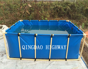 PVC tarpaulin วงกลมหรือรูปสี่เหลี่ยมผืนผ้าขนาดใหญ่พลาสติกภาชนะบรรจุน้ำหรือถัง - Product Image 1