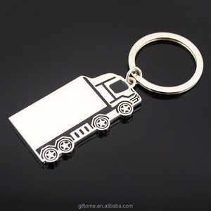 블랙 소프트 에나멜 도금 금속 열쇠고리 화물 열차 트럭 자동차 열쇠고리 - Product Image 2