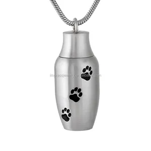 IJD9787 Đồ Trang Sức Tưởng Niệm Vật Nuôi Giá Rẻ Bán Buôn Dog/Cat Paw In Mini Urn Mặt Dây Chuyền Hỏa Táng Vòng Cổ Cho Tro Tàn