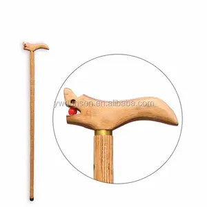 decorative antique wooden walking cane