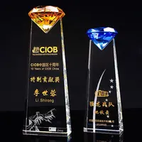 Kristal ödülleri kristal kupa elmas kupa kupa bardak için farklı renk elmas ödülleri özelleştirilmiş boyutu Toptan