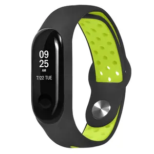 Custom Colorful Sport Silicone Rubber Wrist Strap For Xiaomi Mi Band 3 Strap