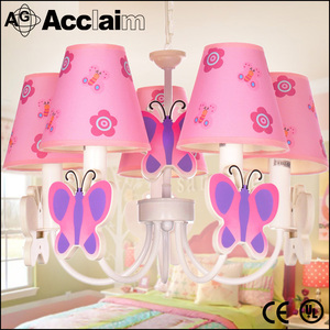 Rose bonbon enfants tissu chaîne <span class=keywords><strong>lustre</strong></span> style ligne papillon suspendus éclairage pour salon - Product Image 5