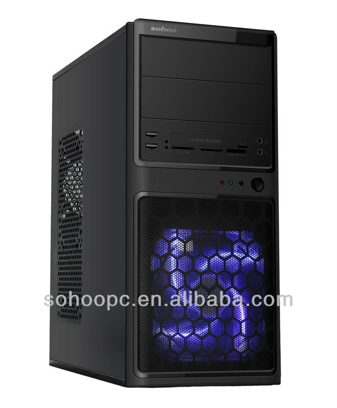 микро-atx корпус компьютера сетки крышка синий светодиод fan-6812