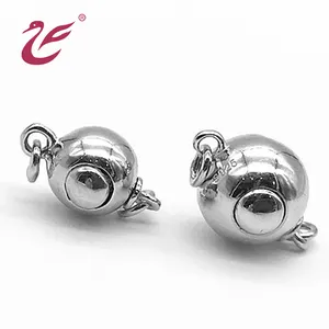 safety wire cover fancy jewelry accessories 8mm 10mm pearl ball lock clasp bracelet toggle fashion round sterling silver clasps