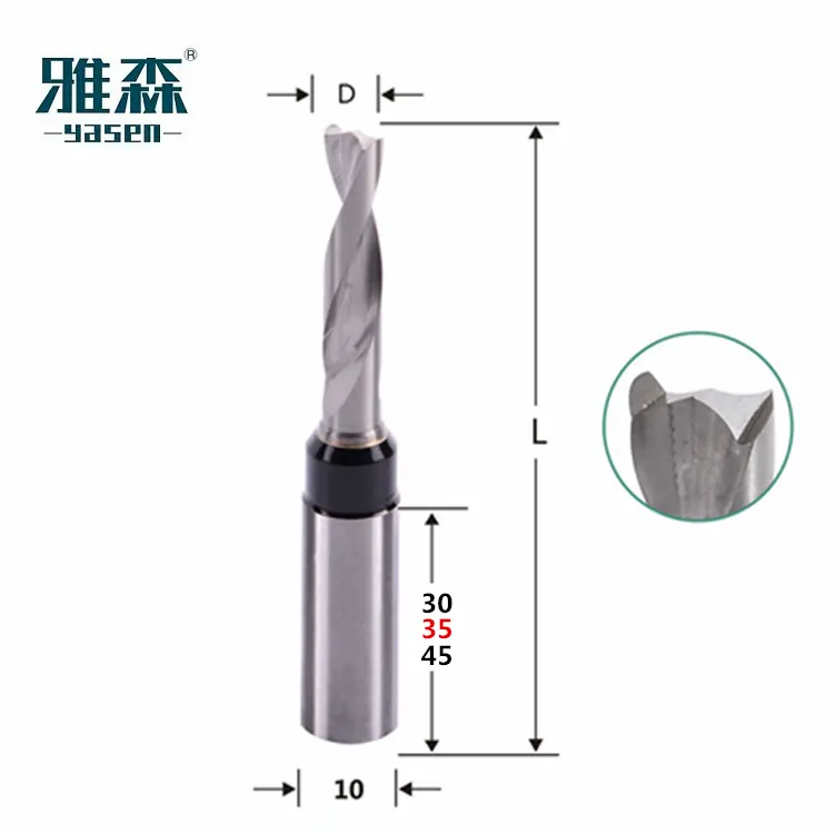 Yasen 3/4/5/6/7/8mm Solid Carbide drill bits for drilling blind wood hole