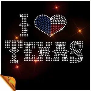 Amo Tejas Logo Designer Rhinestone Traslados