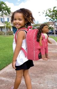 Sac à dos de rangement de voyage rose 18 pouces <span class=keywords><strong>en</strong></span> polycoton et <span class=keywords><strong>carton</strong></span> pour poupées américaines, poupées bébés, peluches et maisons de poupées, pour tous âges - Product Image 3