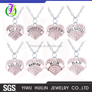 A700033 cristal del corazón Grande Medio Pequeño Lil sis Bebé Mamá Papá hermanas del <span class=keywords><strong>Alma</strong></span> familiar conjuntos de collar - Product Image 2