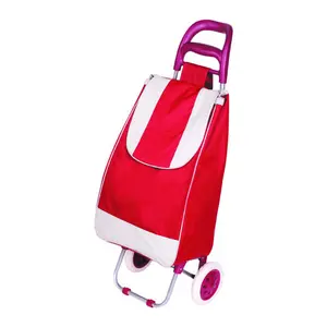 Grosir 600D Polyester Lipat Keranjang Belanja Troli Tas Belanja Trolley