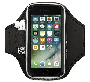 Ispanyolca Alibaba Unisex Velcro Spor Kol Bandı Streç Siyah Kol Bandı Vaka iphone Apple Ipod Nano 6