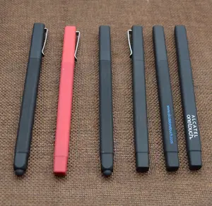 프로모션 블랙 고무 젖빛 코팅 호텔 큐브 사용자 정의 볼펜 로고 인쇄와 사각형 볼펜