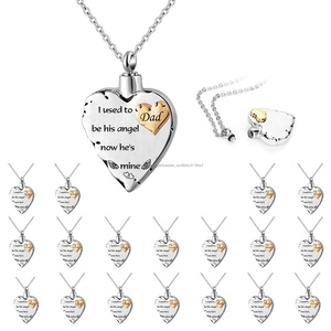 Unisex ala de Ángel de Memorial de las cenizas de la urna de corazón colgante collar yo solía ser su ángel ahora es mío - Product Image 1