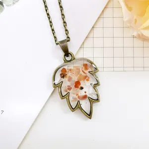 Collier style Boho en résine cristal pour femmes, pendentif gemmes multicolores, pierre naturelle, vente en gros, livraison gratuite