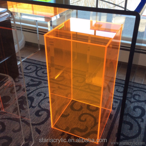 Tall Neon Oranje 5 Zijdige Acryl Rechthoekige Display Cube Perspex <span class=keywords><strong>Plastic</strong></span> Plinths - Product Image 2