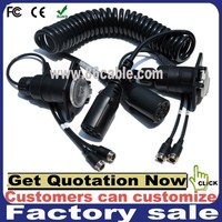 2-Channel 7-Pin sarmal AV kablosu 4-Pin havacılık erkek Din RCA konnektörü için araba HDTV at arabası kamyon kamera sistemi hazır stok