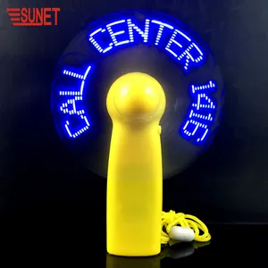 SUNJET F033 Neue Produkte Mini Tragbare Handliche Led Custom Message Batterie Fan, Led-anzeige Handheld Mini Elektrische Fan